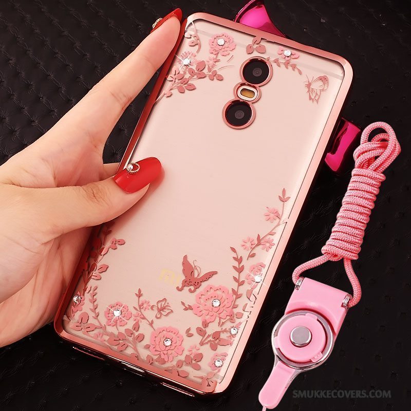 Etui Redmi Note 4x Strass Rød Lille Sektion, Cover Redmi Note 4x Telefonguld