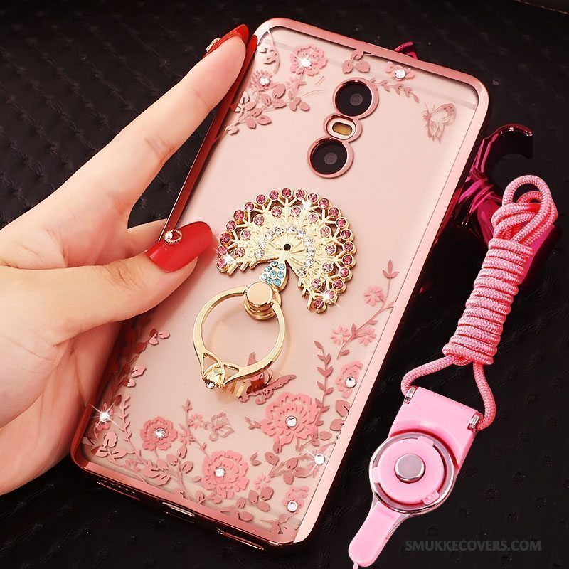 Etui Redmi Note 4x Strass Rød Lille Sektion, Cover Redmi Note 4x Telefonguld
