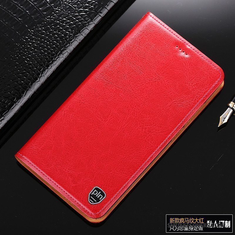 Etui Redmi Note 5 Beskyttelse Rød Mørkeblå, Cover Redmi Note 5 Læder Telefon