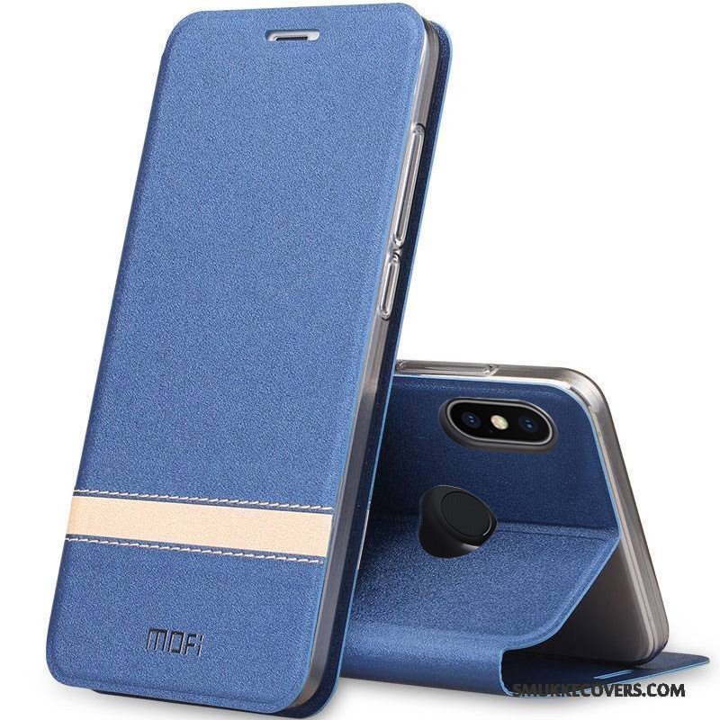 Etui Redmi Note 5 Pro Silikone Anti-fald Rød, Cover Redmi Note 5 Pro Læder Telefonguld