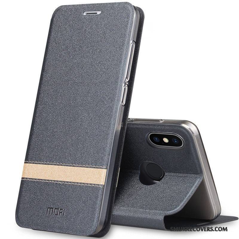 Etui Redmi Note 5 Pro Silikone Anti-fald Rød, Cover Redmi Note 5 Pro Læder Telefonguld