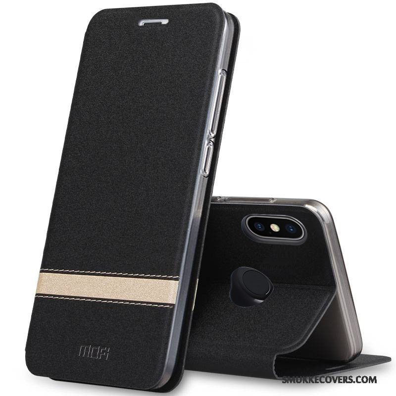 Etui Redmi Note 5 Pro Silikone Anti-fald Rød, Cover Redmi Note 5 Pro Læder Telefonguld