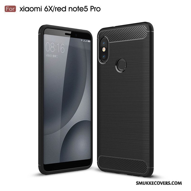 Etui Redmi Note 5 Pro Silikone Lille Sektion Telefon, Cover Redmi Note 5 Pro Tasker Rød Sort