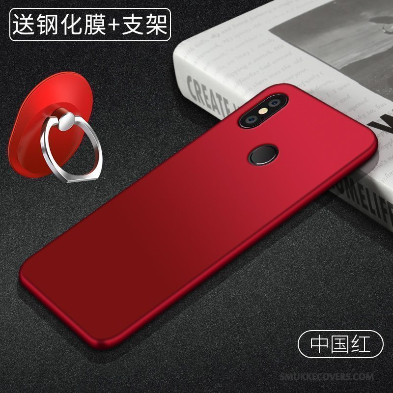 Etui Redmi Note 5 Silikone Solid Farve Anti-fald, Cover Redmi Note 5 Beskyttelse Simple Rød