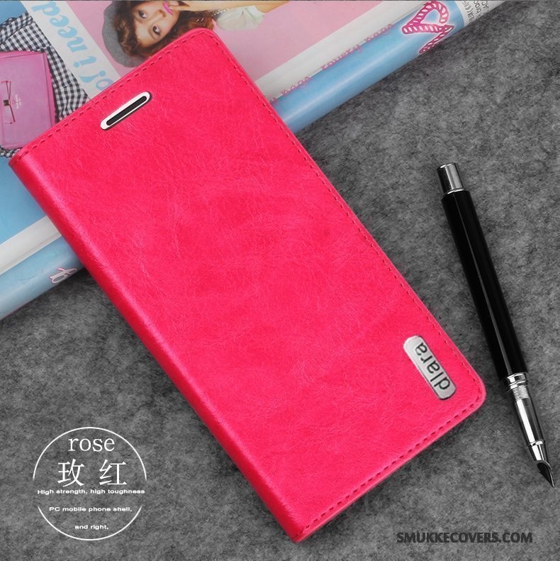 Etui Redmi Note 5 Silikone Telefontrend, Cover Redmi Note 5 Læder Rød Anti-fald