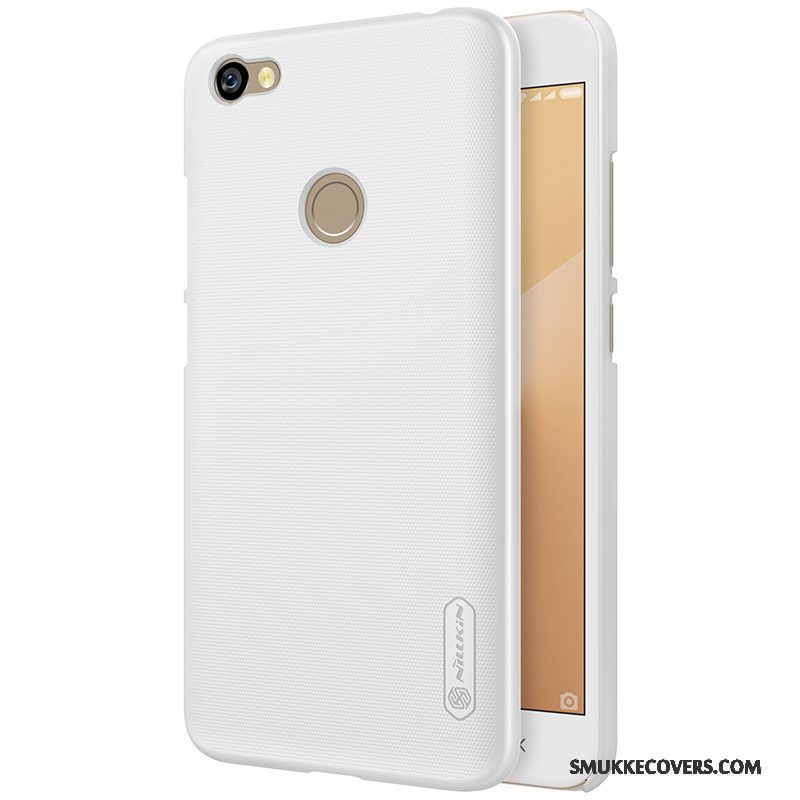 Etui Redmi Note 5a Beskyttelse Hvid Rød, Cover Redmi Note 5a Nubuck Telefon