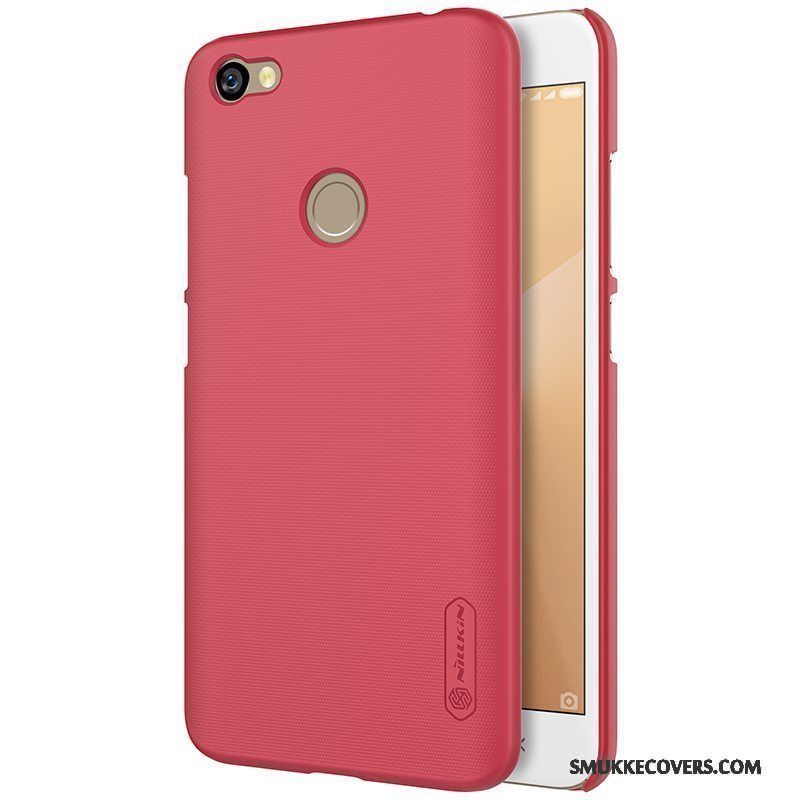 Etui Redmi Note 5a Beskyttelse Hvid Rød, Cover Redmi Note 5a Nubuck Telefon