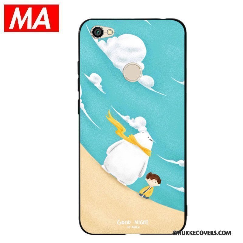 Etui Redmi Note 5a Blød Rød Bjørn, Cover Redmi Note 5a Cartoon Telefonstor