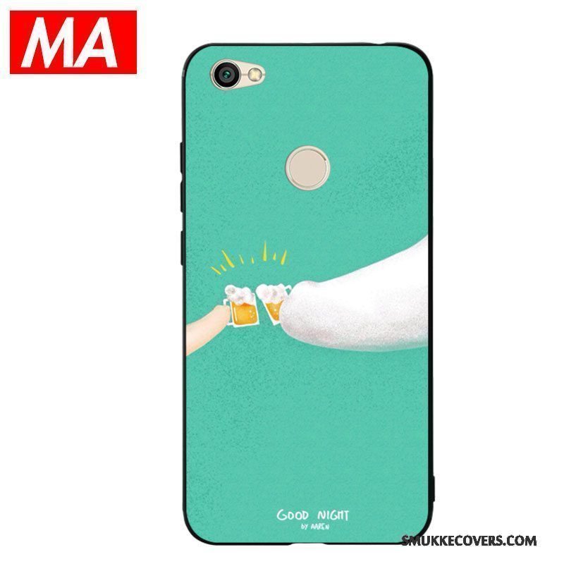 Etui Redmi Note 5a Blød Rød Bjørn, Cover Redmi Note 5a Cartoon Telefonstor