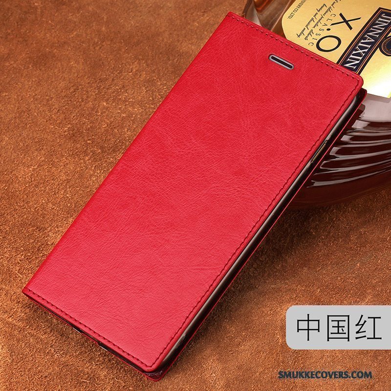 Etui Redmi Note 5a Folio Telefonrød, Cover Redmi Note 5a Tasker Sort Lille Sektion