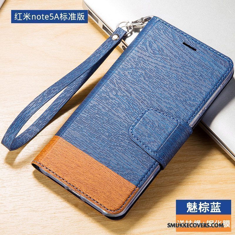 Etui Redmi Note 5a Læder Trend Grå, Cover Redmi Note 5a Folio Anti-fald Høj