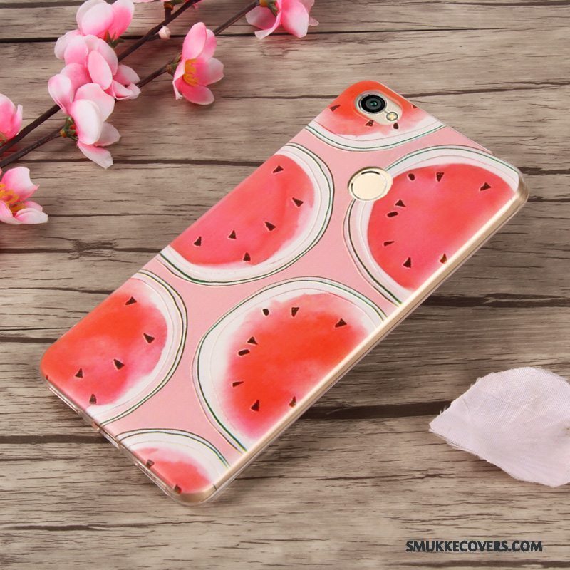 Etui Redmi Note 5a Silikone Rød Høj, Cover Redmi Note 5a Blød Lilla Lille Sektion