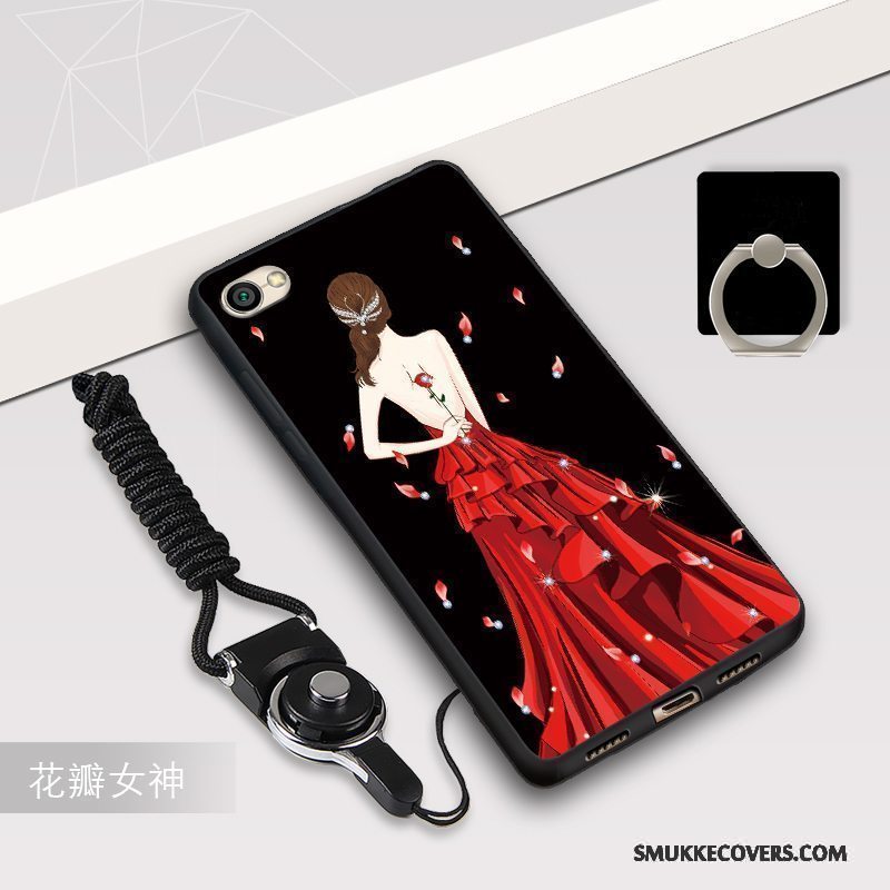 Etui Redmi Note 5a Silikone Telefonanti-fald, Cover Redmi Note 5a Beskyttelse Høj Rød