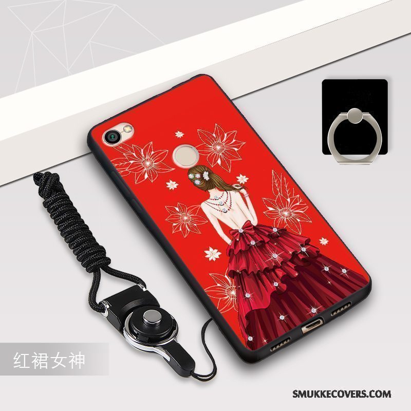Etui Redmi Note 5a Silikone Telefonanti-fald, Cover Redmi Note 5a Beskyttelse Høj Rød