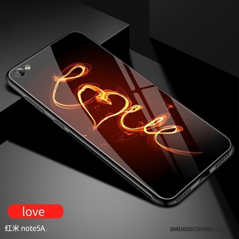 Etui Redmi Note 5a Tasker Sort Anti-fald, Cover Redmi Note 5a Silikone Telefonglas