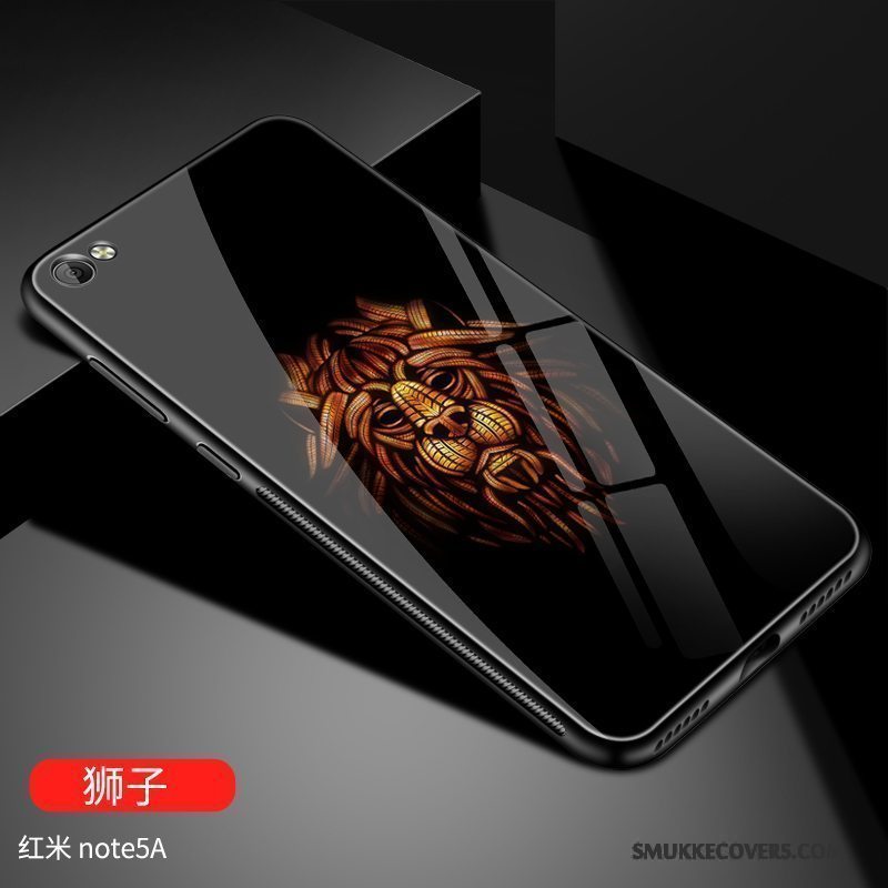 Etui Redmi Note 5a Tasker Sort Anti-fald, Cover Redmi Note 5a Silikone Telefonglas