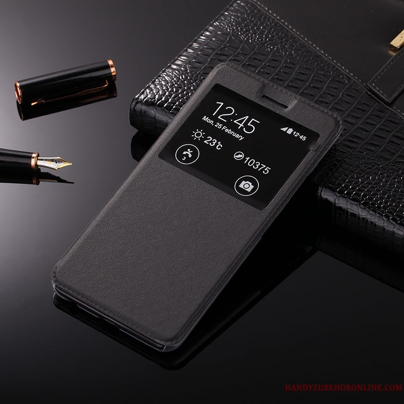Etui Redmi Note 6 Pro Beskyttelse Gennemsigtig Telefon, Cover Redmi Note 6 Pro Læder Vinduer Anti-fald