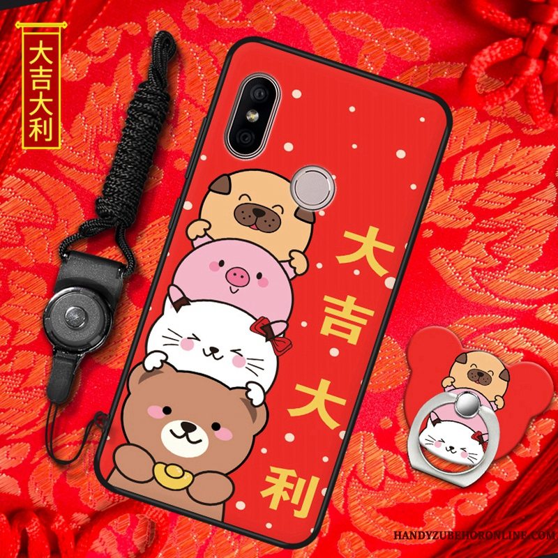 Etui Redmi Note 6 Pro Blød Rød Ny, Cover Redmi Note 6 Pro Beskyttelse Telefon