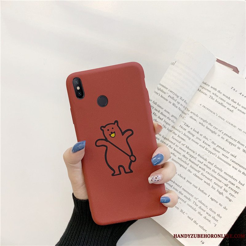 Etui Redmi Note 6 Pro Cartoon Bjørn Nubuck, Cover Redmi Note 6 Pro Tasker Lille Sektion Elskeren