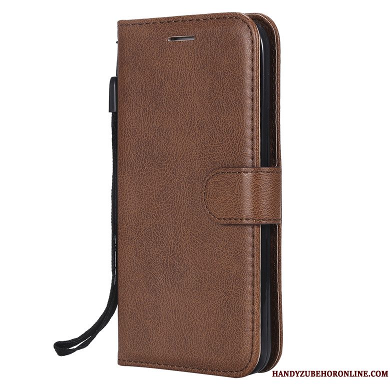 Etui Redmi Note 6 Pro Folio Telefonsolid Farve, Cover Redmi Note 6 Pro Læder Simple Rød