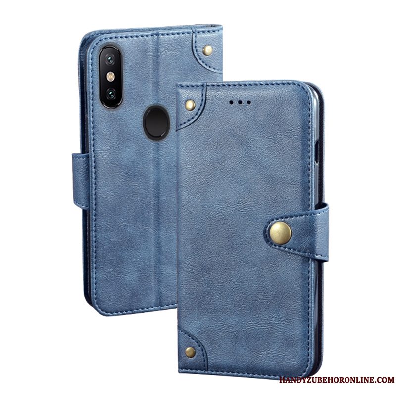 Etui Redmi Note 6 Pro Læder Telefonrød, Cover Redmi Note 6 Pro Support