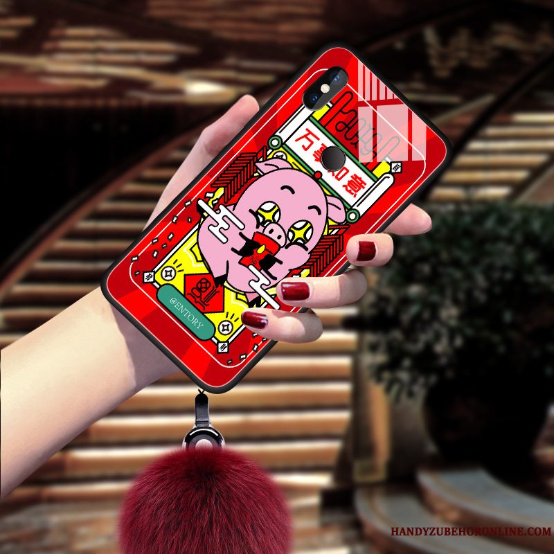 Etui Redmi Note 6 Pro Telefonglas, Cover Redmi Note 6 Pro Pels Bold Rød