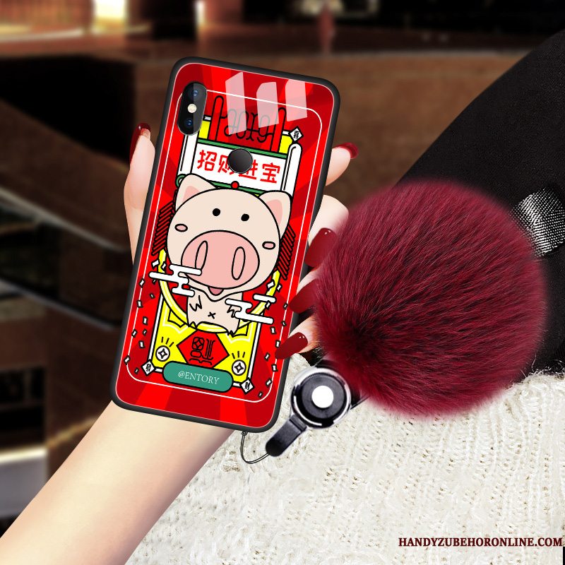 Etui Redmi Note 6 Pro Telefonglas, Cover Redmi Note 6 Pro Pels Bold Rød
