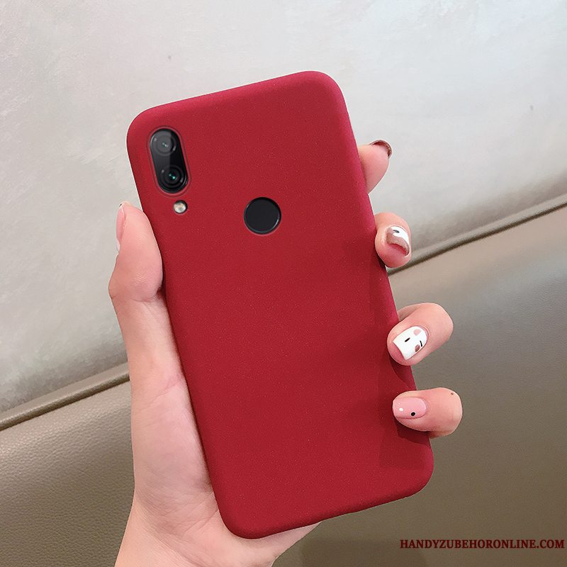 Etui Redmi Note 7 Beskyttelse Nubuck Rød, Cover Redmi Note 7 Blød Grøn Anti-fald