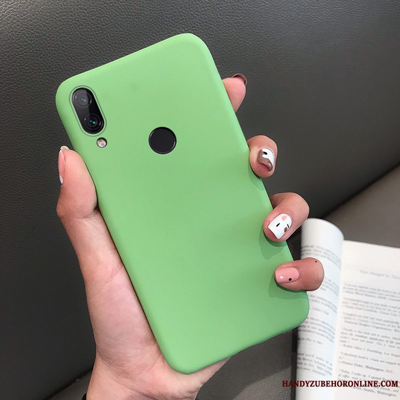 Etui Redmi Note 7 Beskyttelse Nubuck Rød, Cover Redmi Note 7 Blød Grøn Anti-fald