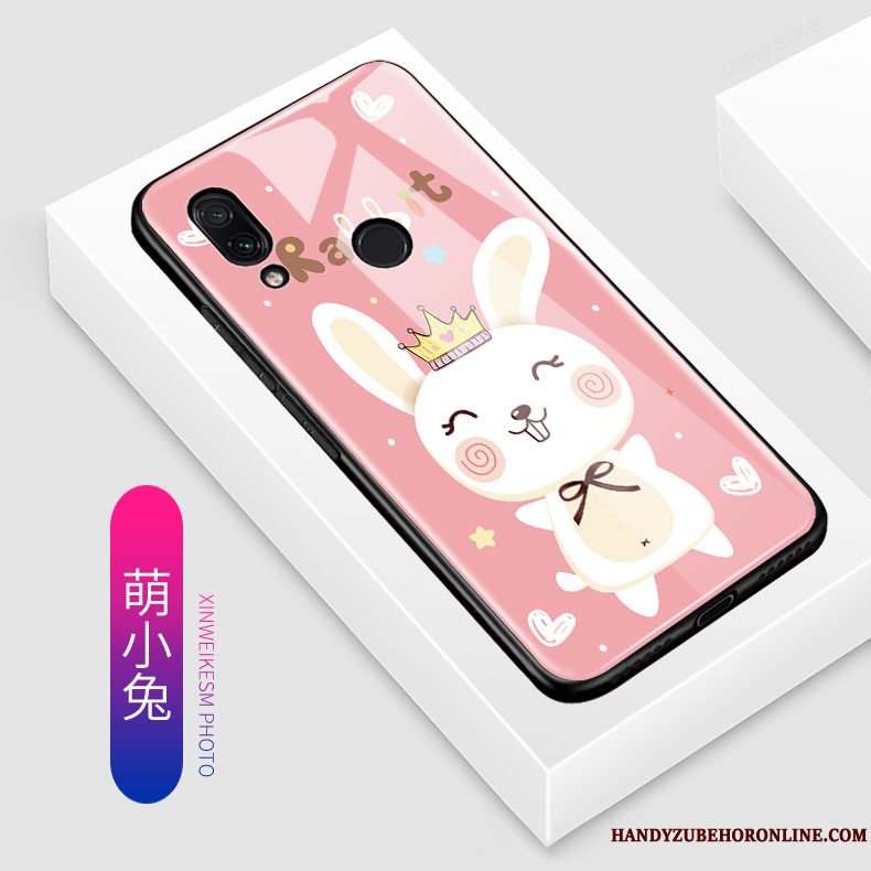 Etui Redmi Note 7 Cartoon Glas Blå, Cover Redmi Note 7 Kreativ Telefonrød