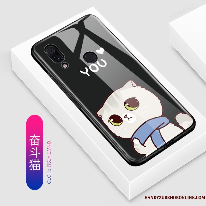 Etui Redmi Note 7 Cartoon Glas Blå, Cover Redmi Note 7 Kreativ Telefonrød