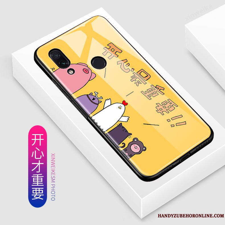 Etui Redmi Note 7 Cartoon Glas Blå, Cover Redmi Note 7 Kreativ Telefonrød