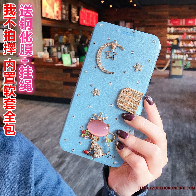 Etui Redmi Note 7 Folio Rød Hvid, Cover Redmi Note 7 Kreativ Af Personlighed Guld