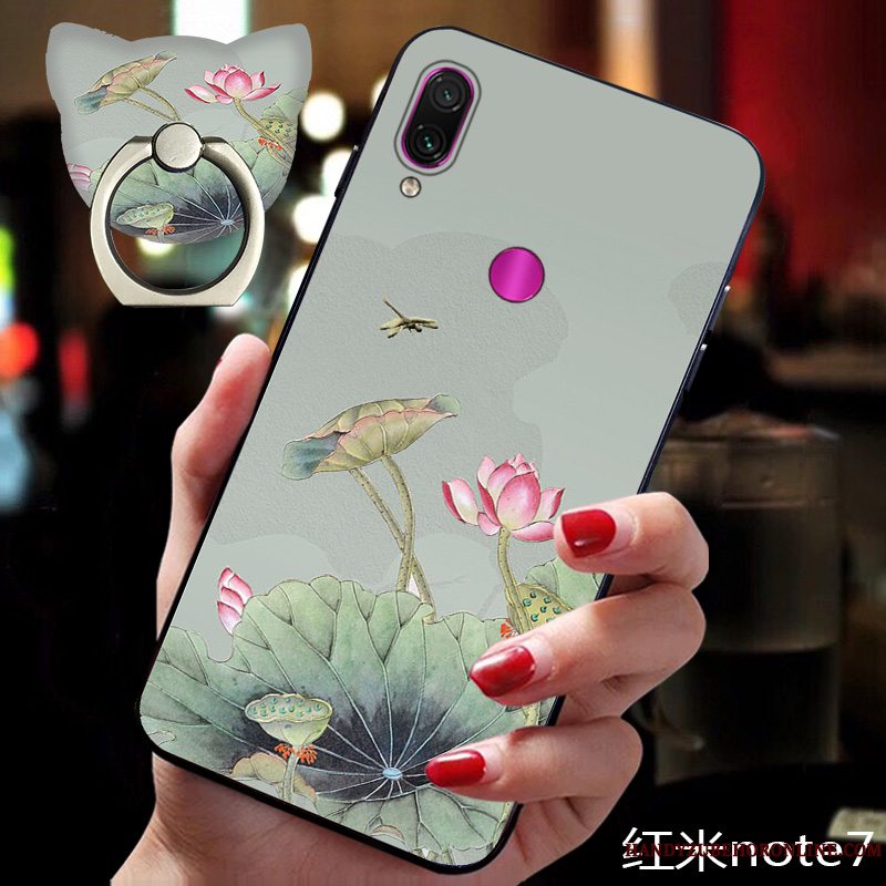 Etui Redmi Note 7 Kreativ Blomster Trend, Cover Redmi Note 7 Beskyttelse Lyserød Af Personlighed