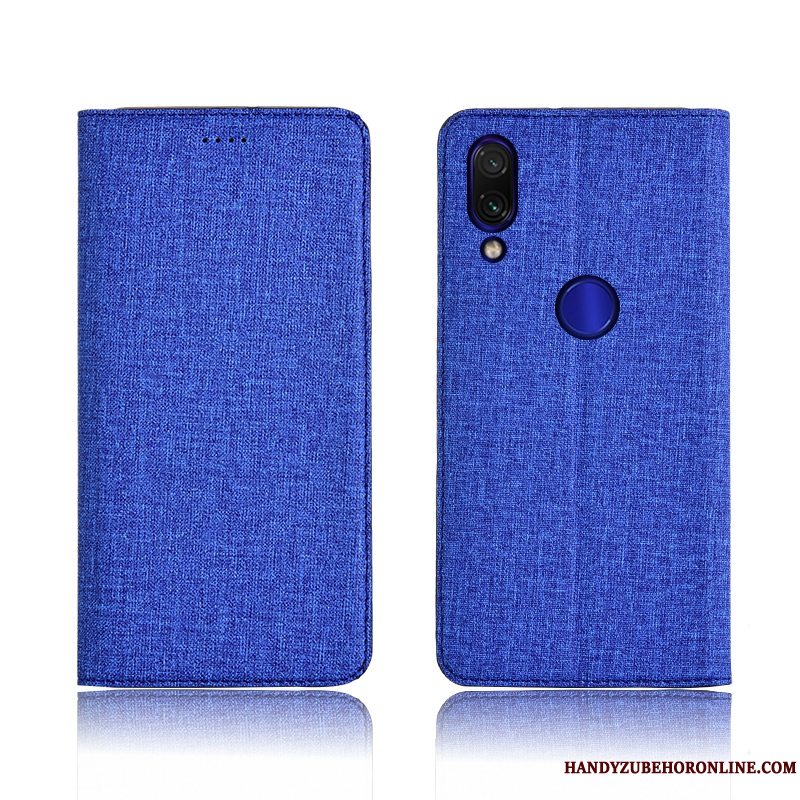 Etui Redmi Note 7 Læder Anti-fald Bomuld Og Linned, Cover Redmi Note 7 Silikone Ny Lille Sektion