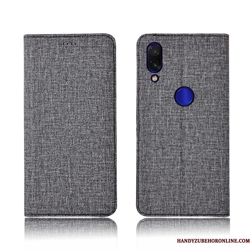 Etui Redmi Note 7 Læder Anti-fald Bomuld Og Linned, Cover Redmi Note 7 Silikone Ny Lille Sektion