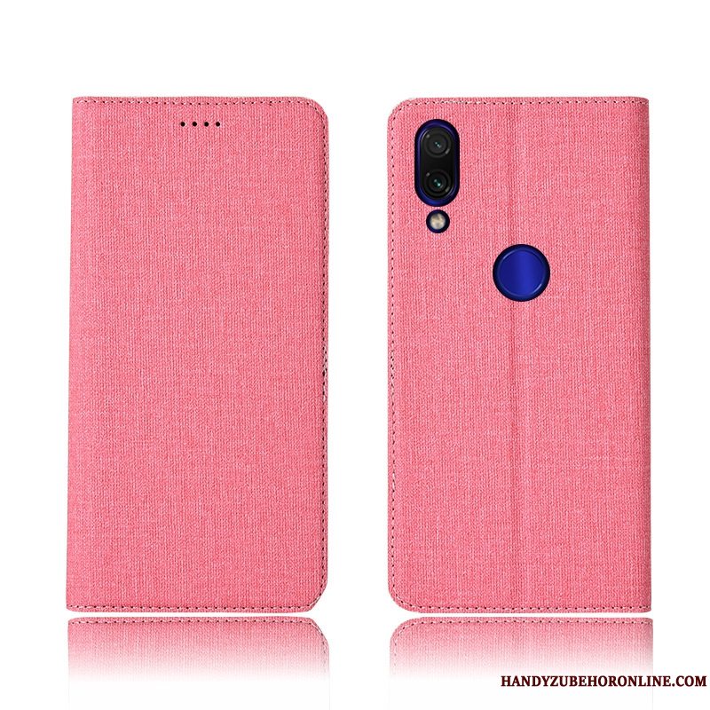 Etui Redmi Note 7 Læder Anti-fald Bomuld Og Linned, Cover Redmi Note 7 Silikone Ny Lille Sektion