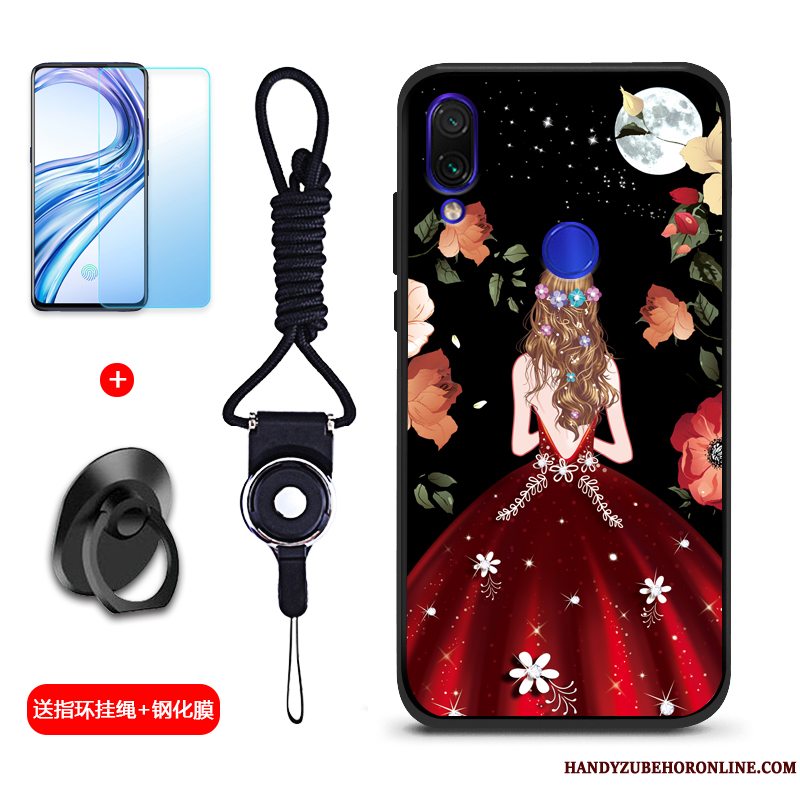 Etui Redmi Note 7 Silikone Telefonaf Personlighed, Cover Redmi Note 7 Beskyttelse Anti-fald Rød