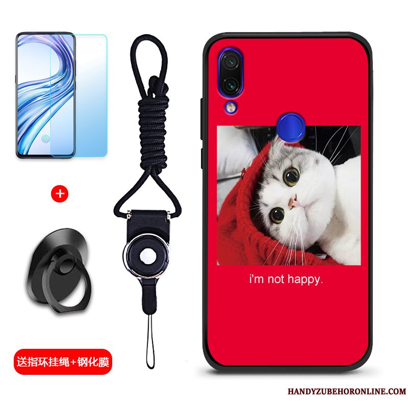 Etui Redmi Note 7 Silikone Telefonaf Personlighed, Cover Redmi Note 7 Beskyttelse Anti-fald Rød