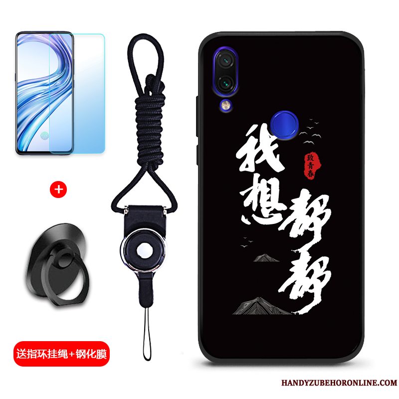 Etui Redmi Note 7 Silikone Telefonaf Personlighed, Cover Redmi Note 7 Beskyttelse Anti-fald Rød