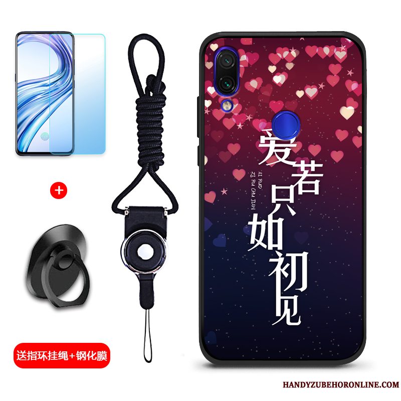 Etui Redmi Note 7 Silikone Telefonaf Personlighed, Cover Redmi Note 7 Beskyttelse Anti-fald Rød