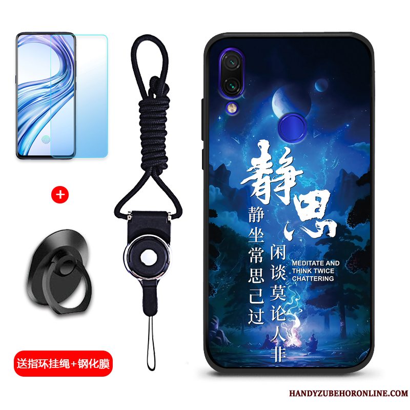 Etui Redmi Note 7 Silikone Telefonaf Personlighed, Cover Redmi Note 7 Beskyttelse Anti-fald Rød