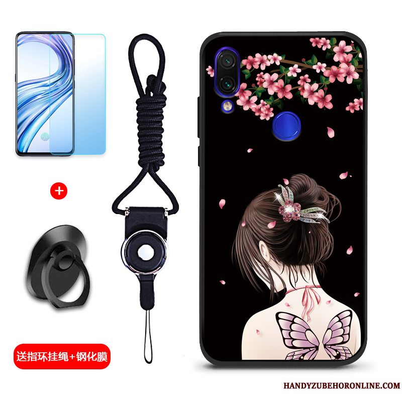 Etui Redmi Note 7 Silikone Telefonaf Personlighed, Cover Redmi Note 7 Beskyttelse Anti-fald Rød