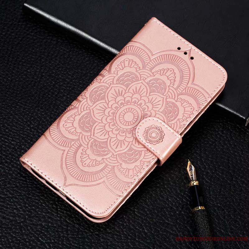 Etui Redmi Note 7 Support Blå Telefon, Cover Redmi Note 7 Blød Rød Fold