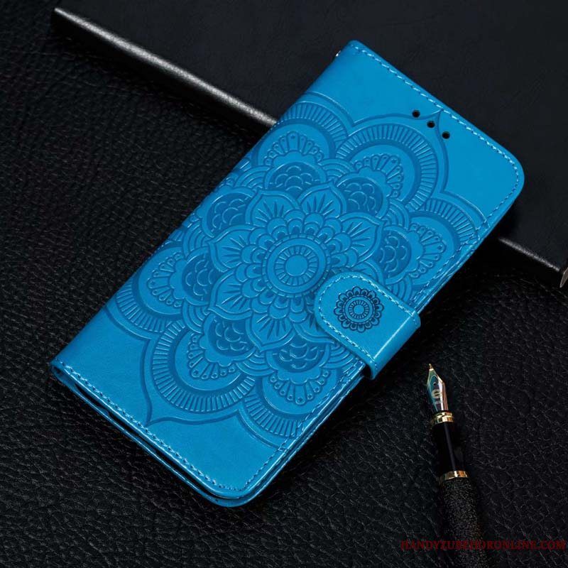 Etui Redmi Note 7 Support Blå Telefon, Cover Redmi Note 7 Blød Rød Fold