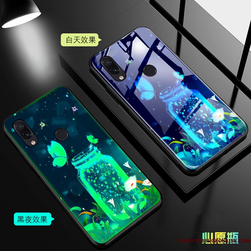 Etui Redmi Note 7 Tasker Lille Sektion Net Red, Cover Redmi Note 7 Silikone Glas Telefon