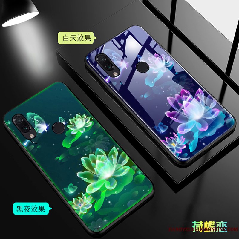 Etui Redmi Note 7 Tasker Lille Sektion Net Red, Cover Redmi Note 7 Silikone Glas Telefon