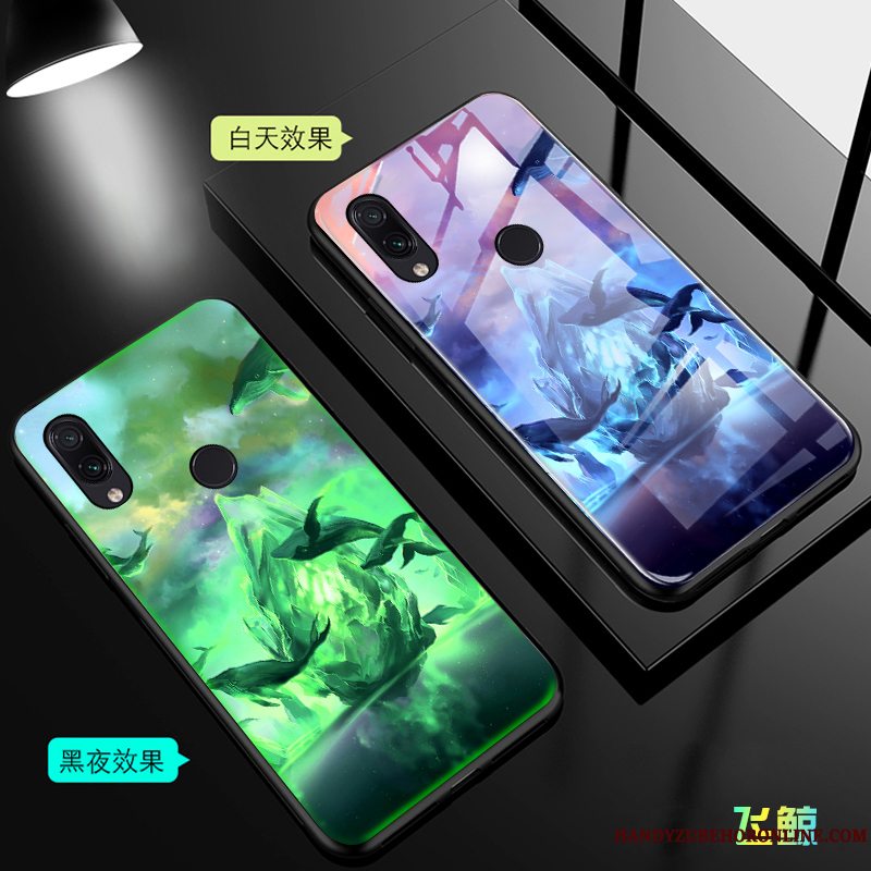 Etui Redmi Note 7 Tasker Lille Sektion Net Red, Cover Redmi Note 7 Silikone Glas Telefon