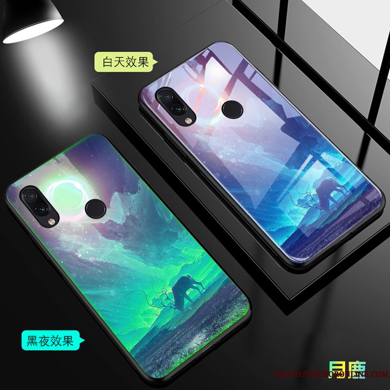 Etui Redmi Note 7 Tasker Lille Sektion Net Red, Cover Redmi Note 7 Silikone Glas Telefon