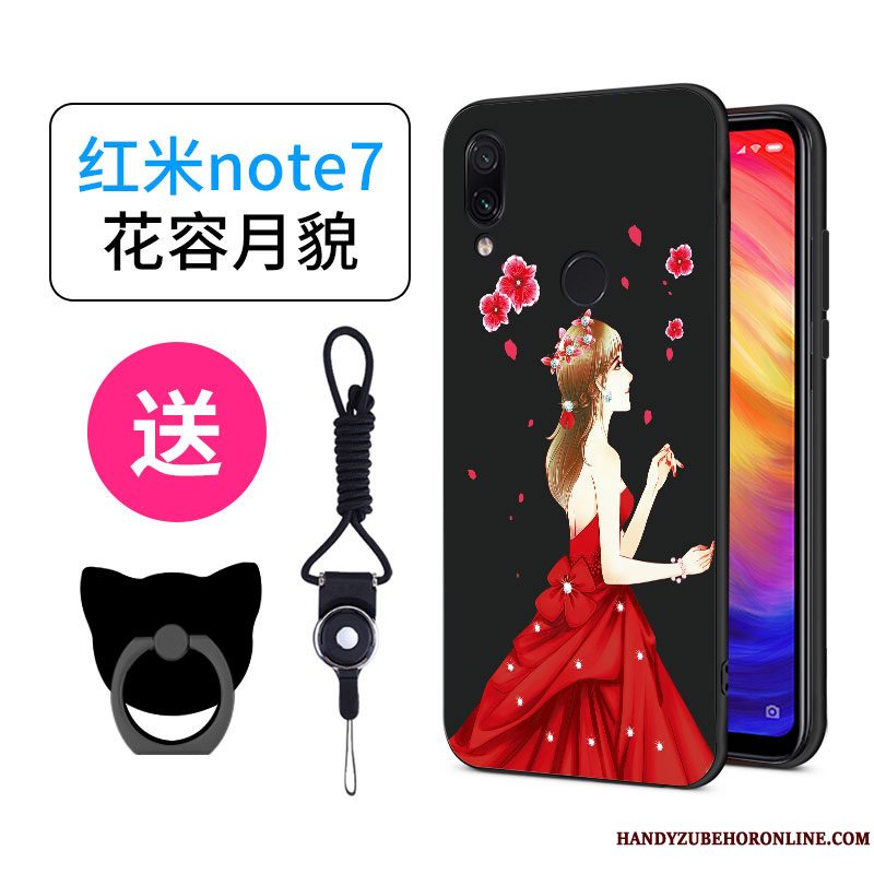 Etui Redmi Note 7 Tasker Smuk Rød, Cover Redmi Note 7 Cartoon Af Personlighed Elskeren